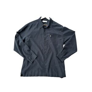Quicksilver Shirt Mens L Black Button Up Pocket Long Sleeve‎ Collared skate y2k
